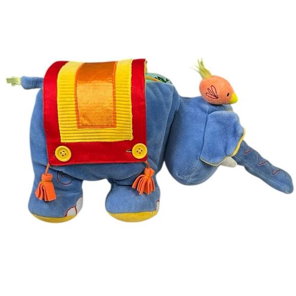 Jellycat Jelly Kitten Book Plush Elephant Book Bells on Feet Button Closure - Picture 1 of 16